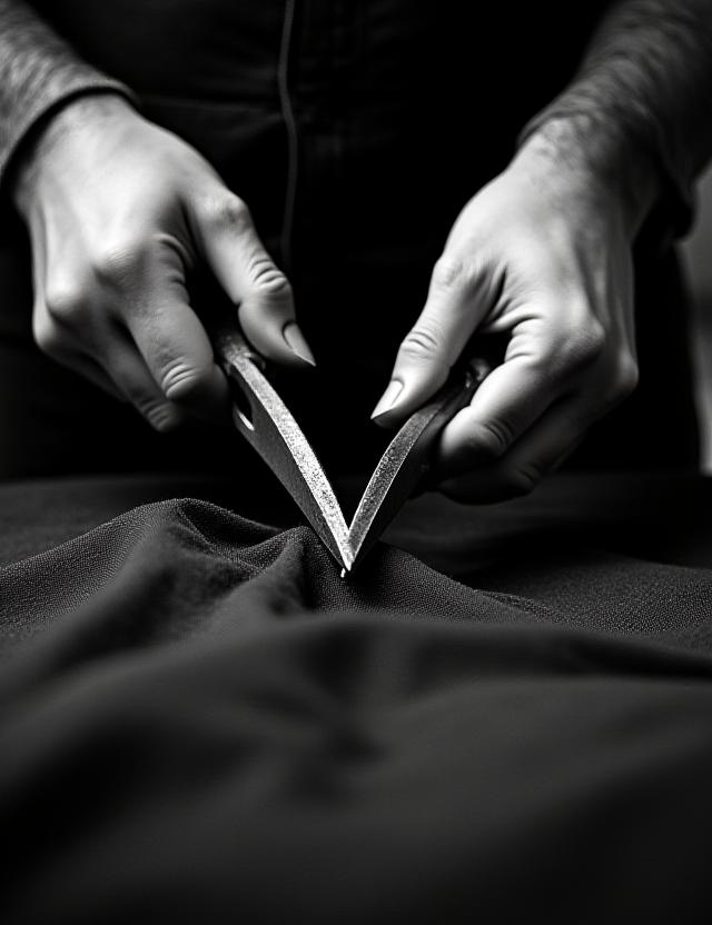 Sarto a lavoro con alti contrasti